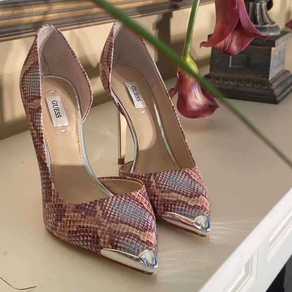 MARCIANO STILETTOS IN PYTHON PRINT - LIKE NEW - Picture 2 of 16